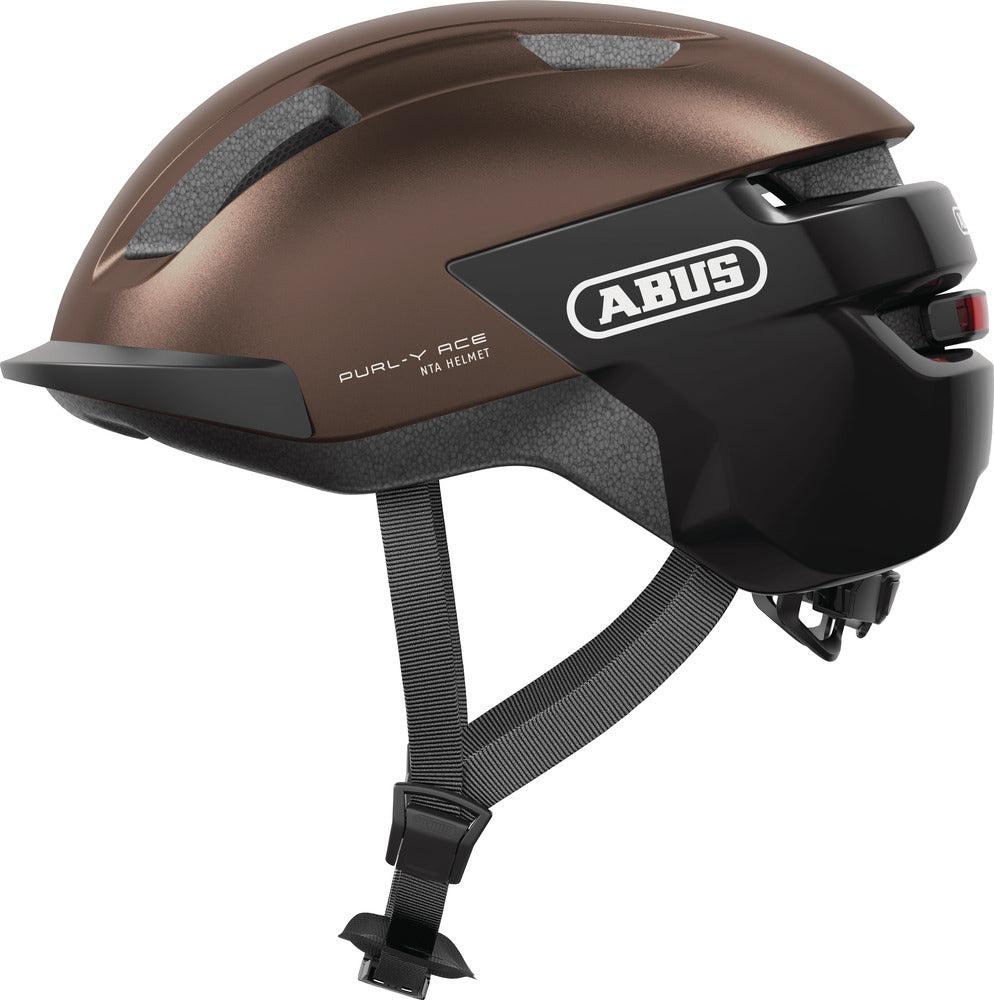 Abus PURL-Y ACE cykelhjelm i metallic copper set fra siden
