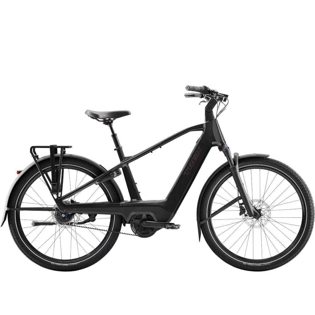 Trek Charter+ 4 elcykel i mørk lak med Bosch Performance Line motor og 800 Wh batteri