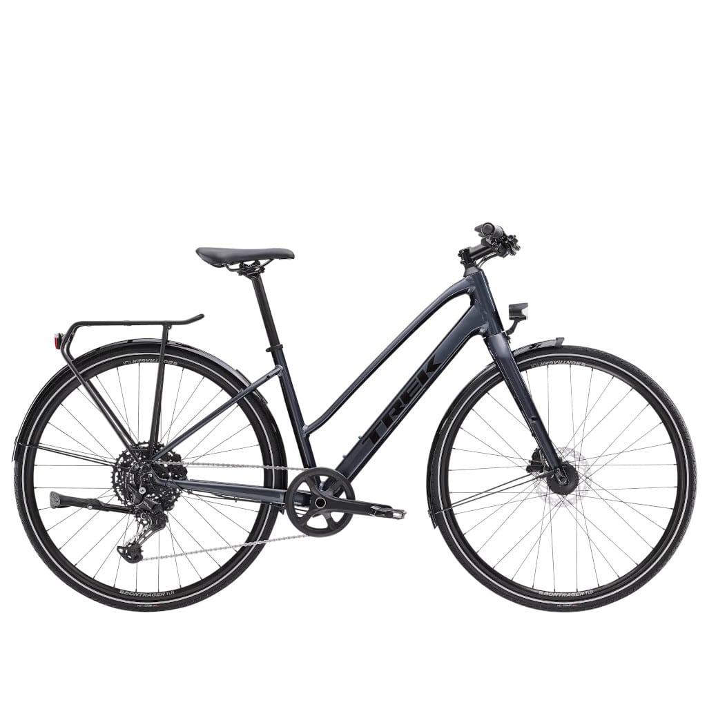Trek FX 3 Equipped mid-step citybike i grå med hydrauliske skivebremser