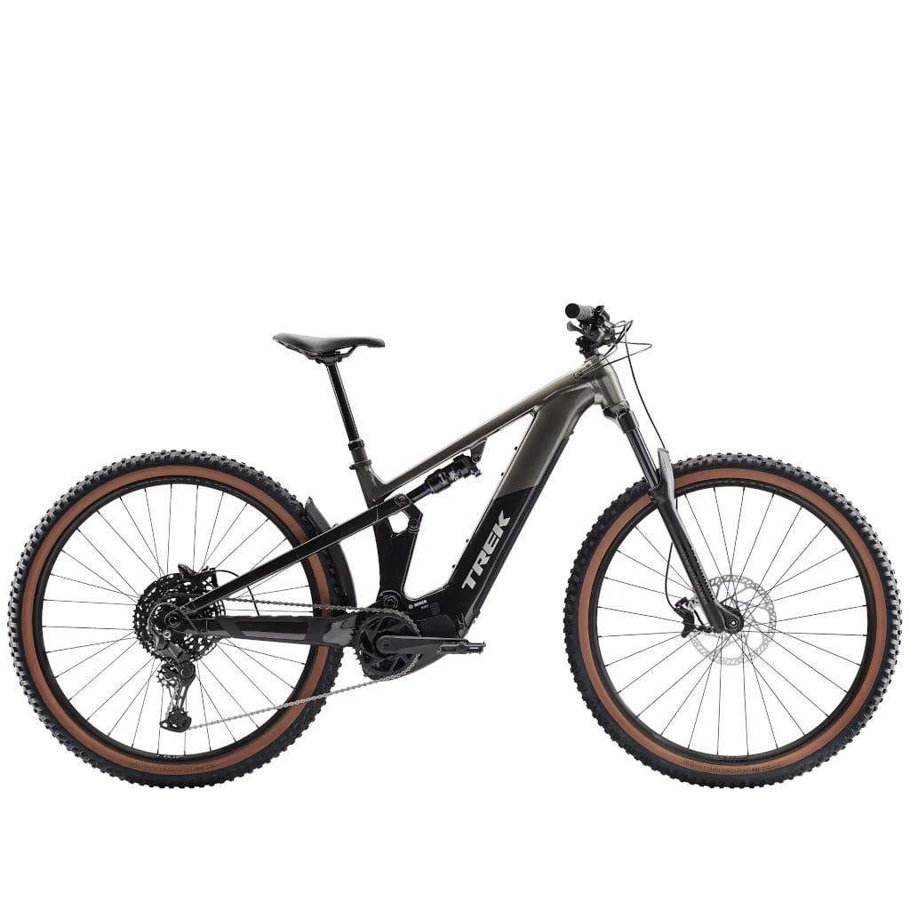 Trek Powerfly FS+ 4 Gen 4 fuldaffjedret el-mountainbike i mercury og dark web