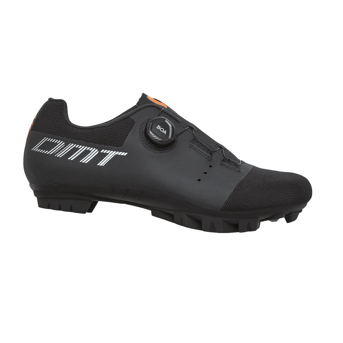 Sort DMT KM4 mountainbikesko med mesh-overdel og BOA-drejespænde
