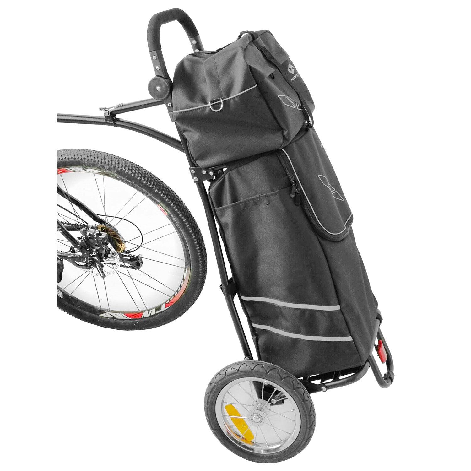 M-Wave Stalwart Shop 2 Bike bagageanhænger i sort og grå med aftagelig taske og 12 tommer hjul