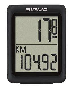 Sigma BC 5.0 ATS trådløs cykelcomputer i sort med display og styrbeslag