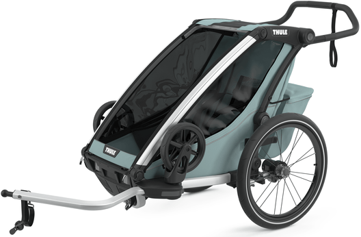 Thule Chariot Cross 1 cykelanhænger til ét barn i grønblå Alaska-farve