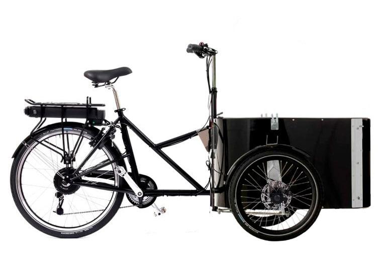 Nihola Family el ladcykel med Promovec baghjulsmotor og kabine til to børn