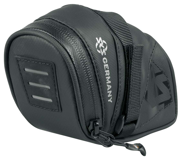 SKS Explorer Straps 500 sadeltaske i sort med gummibelagt stropmontering