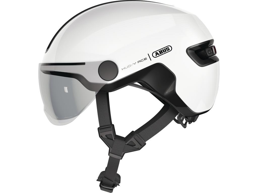 Abus Hud-Y ACE cykelhjelm med glasvisir og LED-baglygte