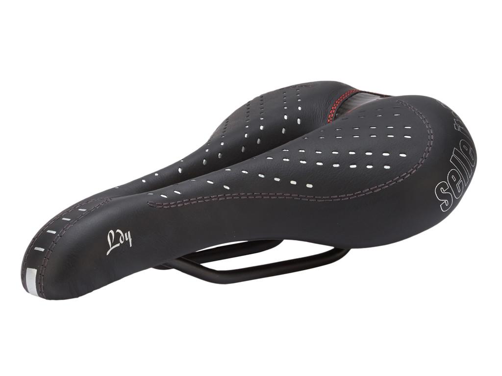 Selle Italia Lady Gel Flow L damesadel i sort med gennemgående kanal