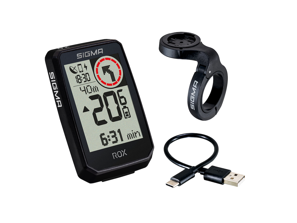 Sigma ROX 2.0 Endurance GPS-cykelcomputer i sort med to-knaps betjening og styrbeslag