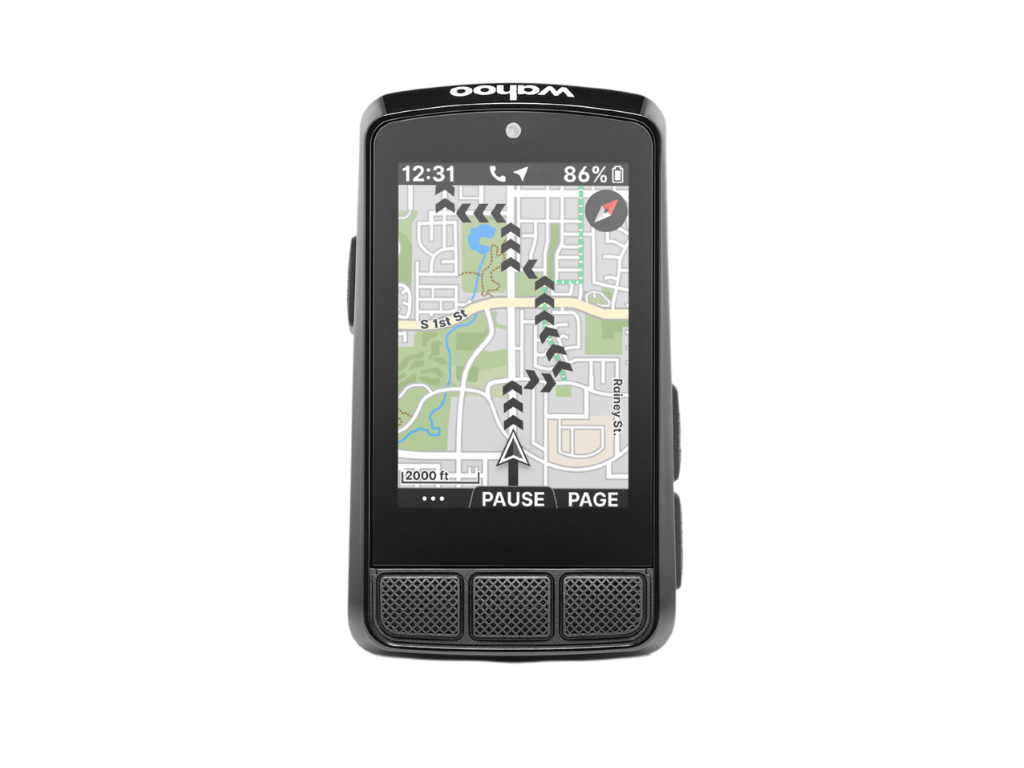 Wahoo ELEMNT BOLT v3 GPS-cykelcomputer i sort med 2,3 tommer farveskærm og out-front-holder