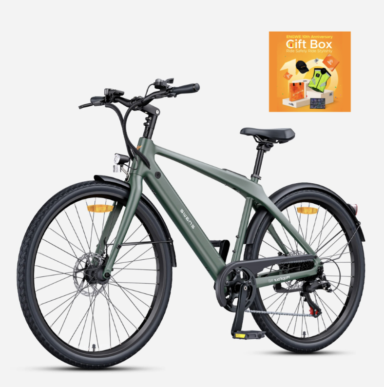 Engwe MapFour N1 Air elcykel i kulfiberstel med 250 W motor og 25 km/t assistance