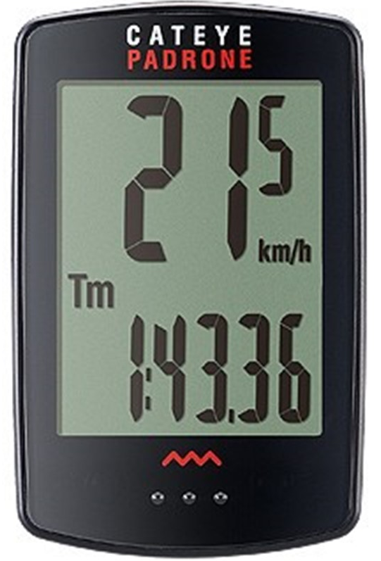 Cateye Padrone CC-PA100W trådløs cykelcomputer i sort med ekstra stort display