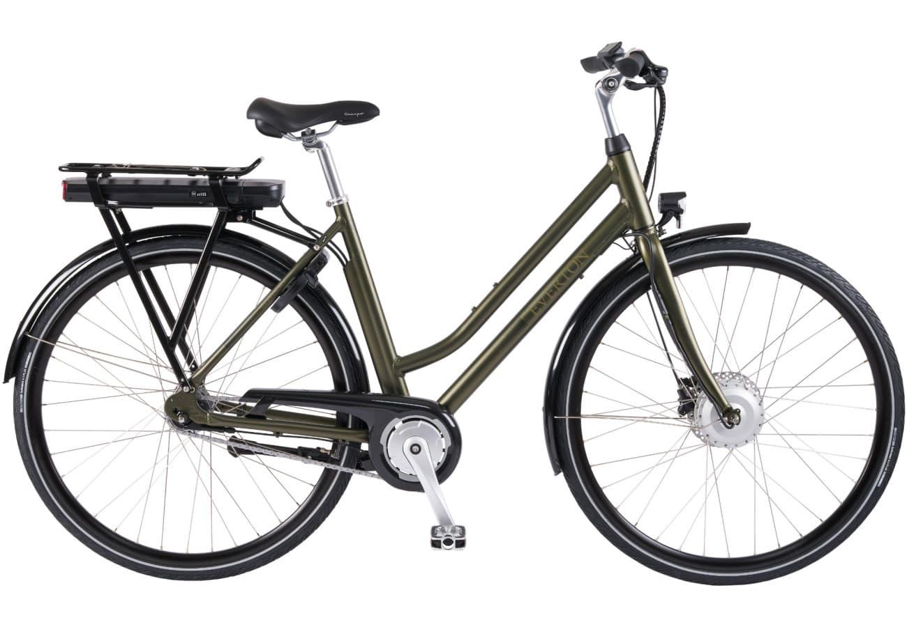 Everton Grevinden dame elcykel i nordic green matt med TFT-display og lav indstigning
