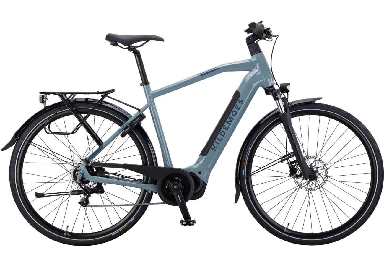 Kildemoes Stuttgart herre elcykel i blå med Shimano Steps centermotor og hydrauliske skivebremser